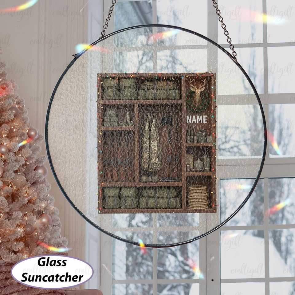 Personalized Hunting Garage Christmas Ornament, Rustic Lodge Hunting Ornament For Him, Hunting Enthusiast Ornament, Hunter Gift Idea, MYD006