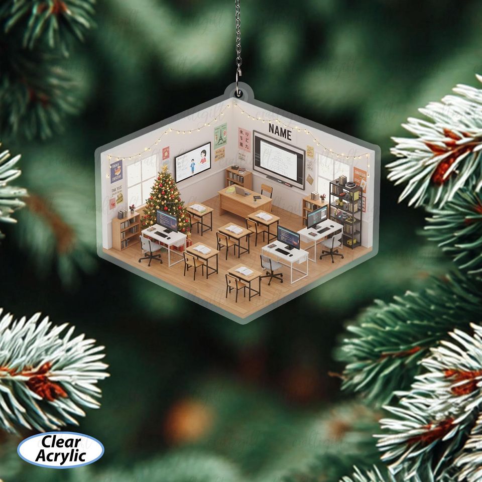 Computer Science Class Ornament Custom Name, Computer Teacher Appreciation Ornament, Software Engineering Classroom Ornament Gifts, MYB626