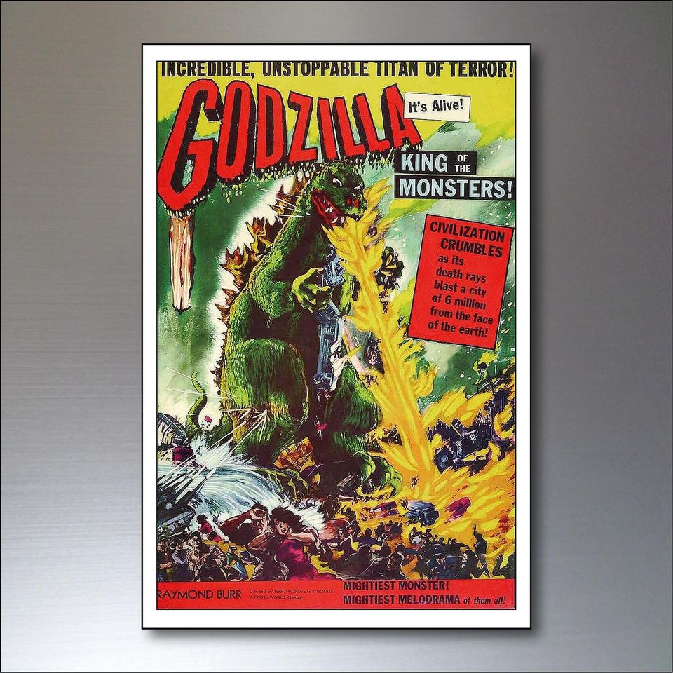 Vintage god zilla Film Poster Magnets