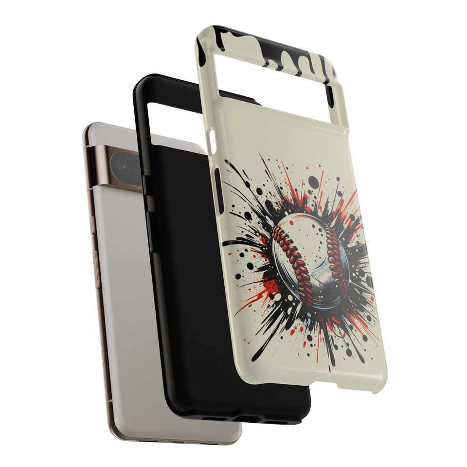 Baseball Splatter Art iPhone Case, Dual Layer Protective Phone Case, Baseball iPhone Case  Gift for Baseball Player iPhone 17 Baseball mom