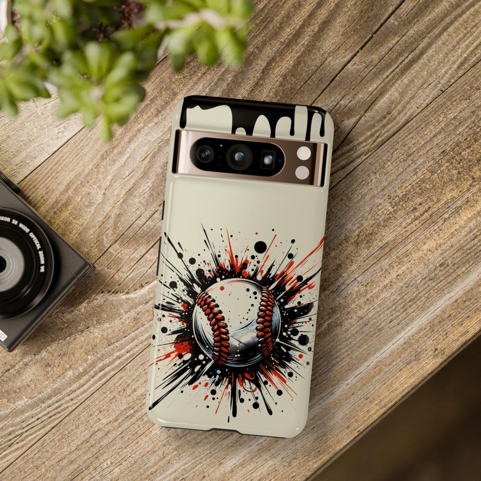 Baseball Splatter Art iPhone Case, Dual Layer Protective Phone Case, Baseball iPhone Case  Gift for Baseball Player iPhone 17 Baseball mom