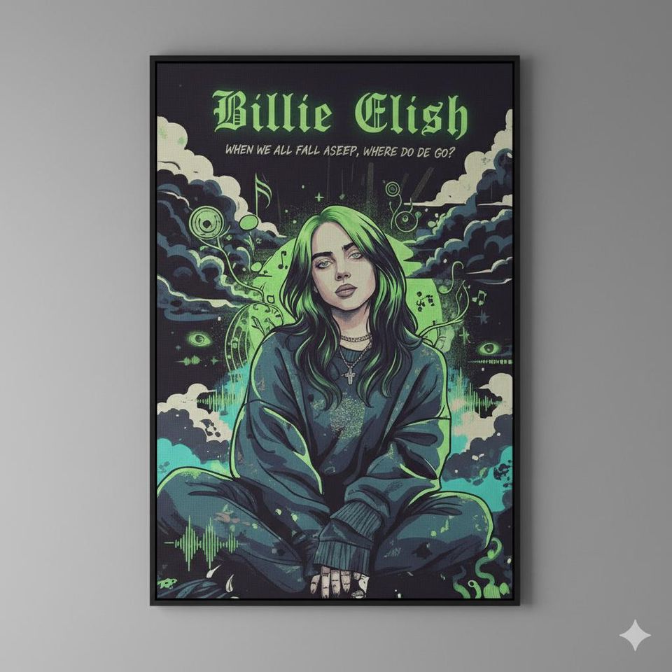 Billie Eilish Wall Art - Music Poster Print for Home Decor and Gift