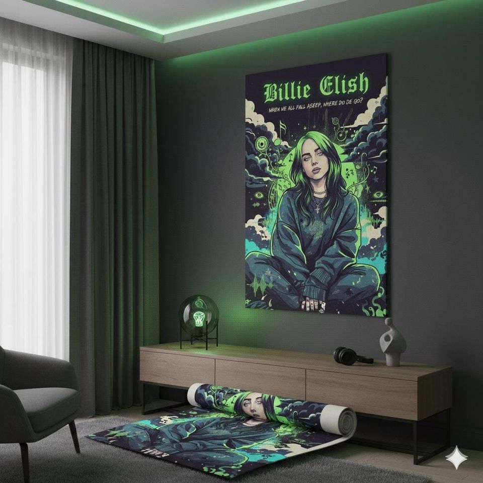 Billie Eilish Wall Art - Music Poster Print for Home Decor and Gift