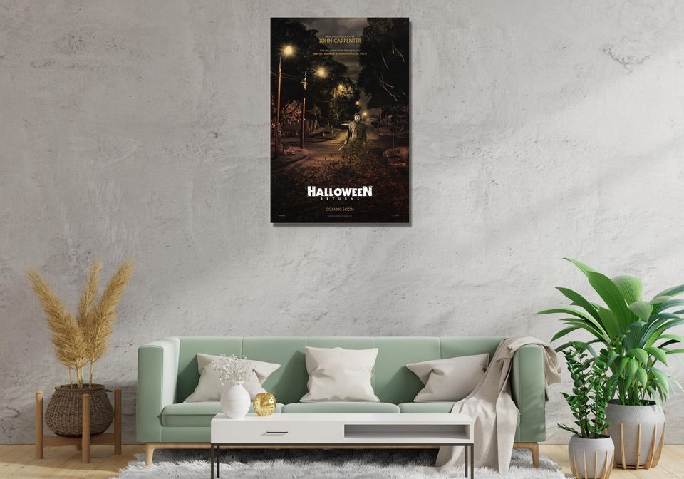 Halloween Ready To Hang Canvas,Michael Myers Wall Art,Rolled Canvas Print