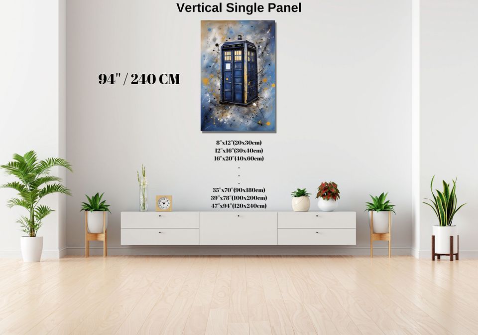 Doctor Who Tardis Box Jackson Pollock Style Poster
