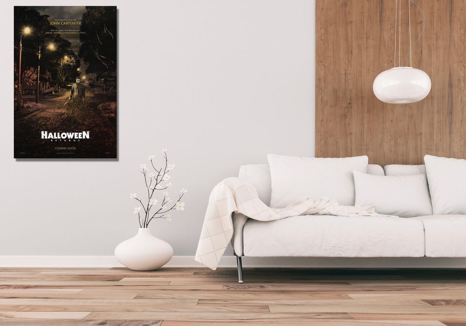 Halloween Ready To Hang Canvas,Michael Myers Wall Art,Rolled Canvas Print