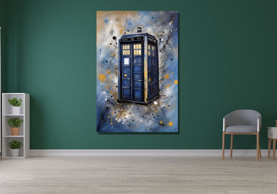 Doctor Who Tardis Box Jackson Pollock Style Poster