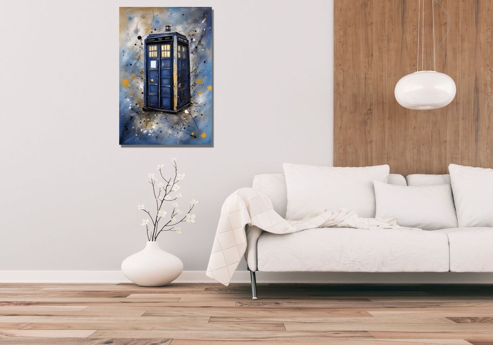 Doctor Who Tardis Box Jackson Pollock Style Poster