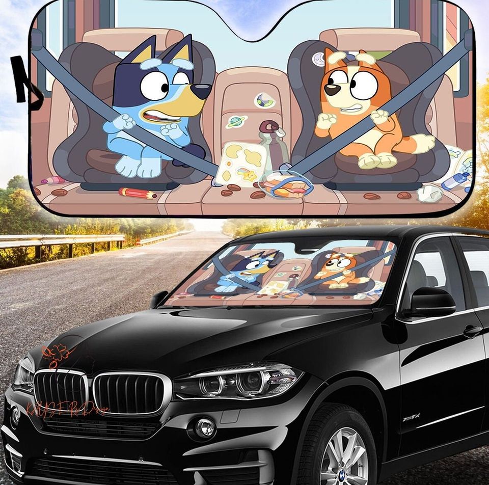 BlueyDad Auto Sunshade Car, Cartoon Auto Sunshade, BlueyDad Car Sunshade