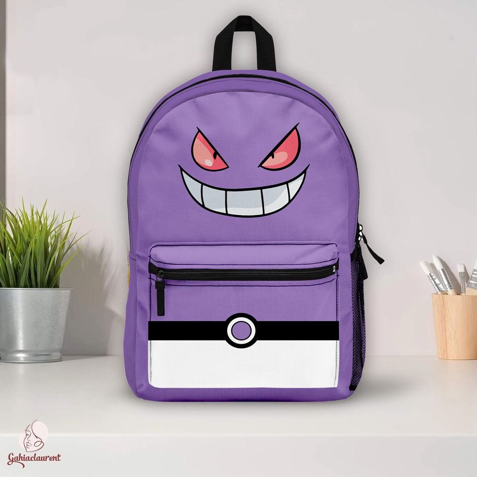 Gengar School Backpack | Gengar Backpack | Anime School Bag | Pocket Monsters Backpack | PKM Backpack | Kids School Backpack