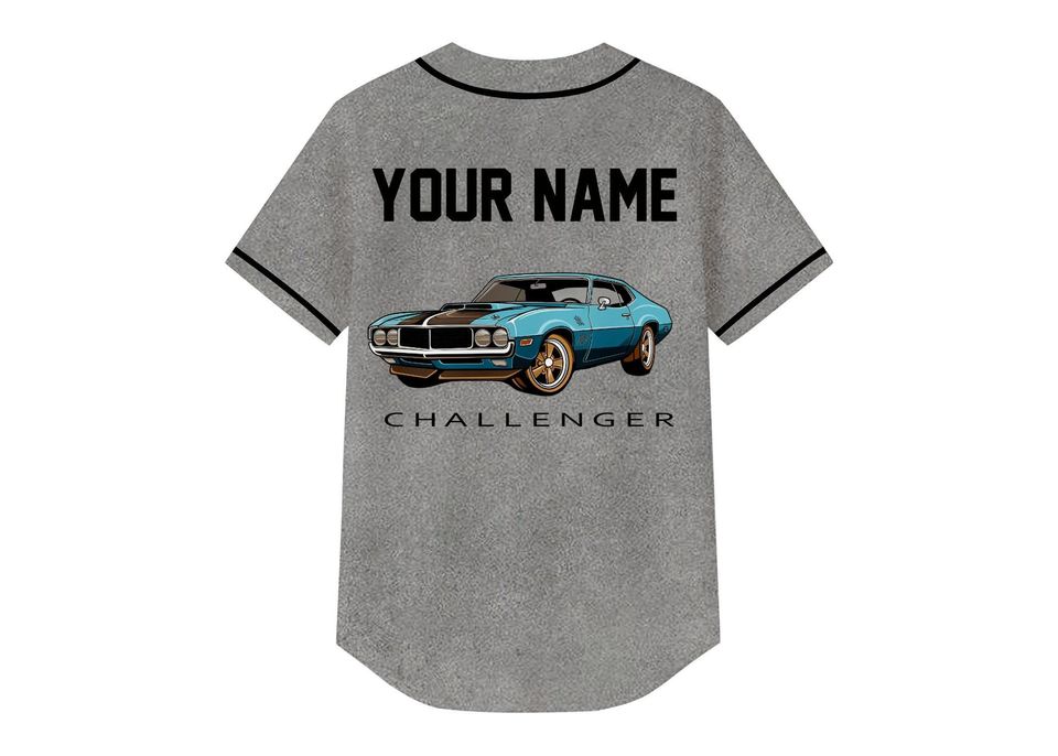 Custom Vintage Car Baseball Jersey  Retro Muscle Car, Personalized Name