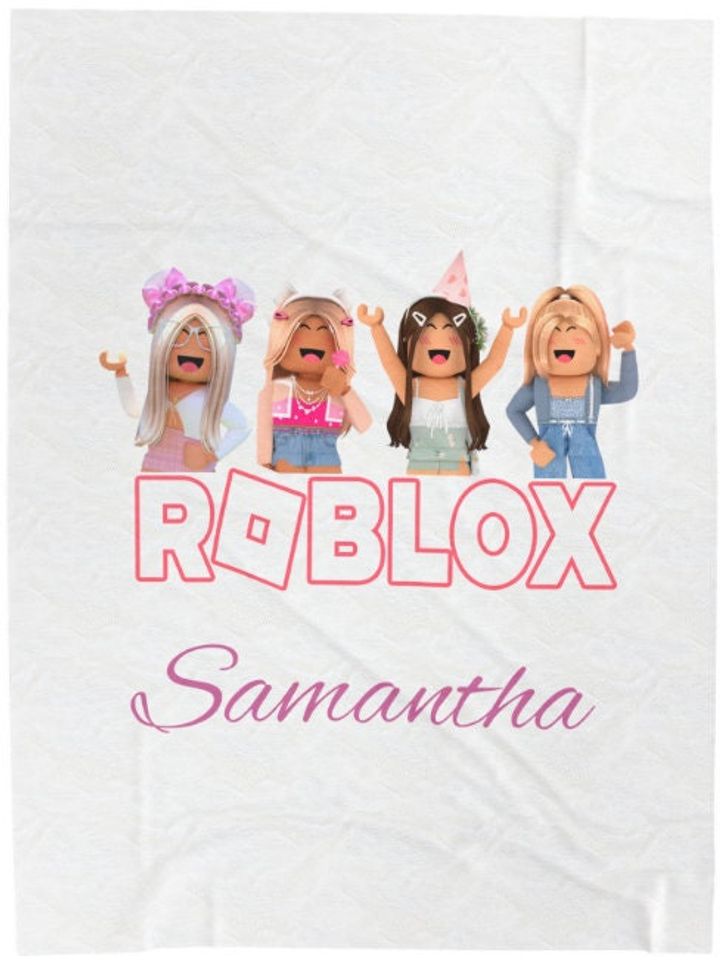 Girls Roblox Plush Blanket PERSONALIZABLE