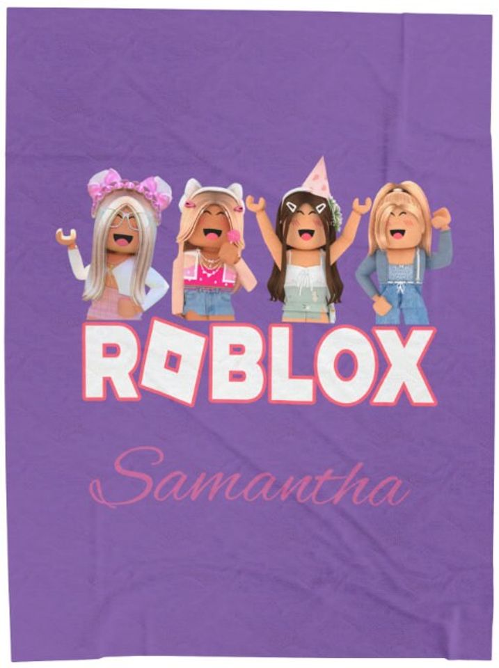 Girls Roblox Plush Blanket PERSONALIZABLE