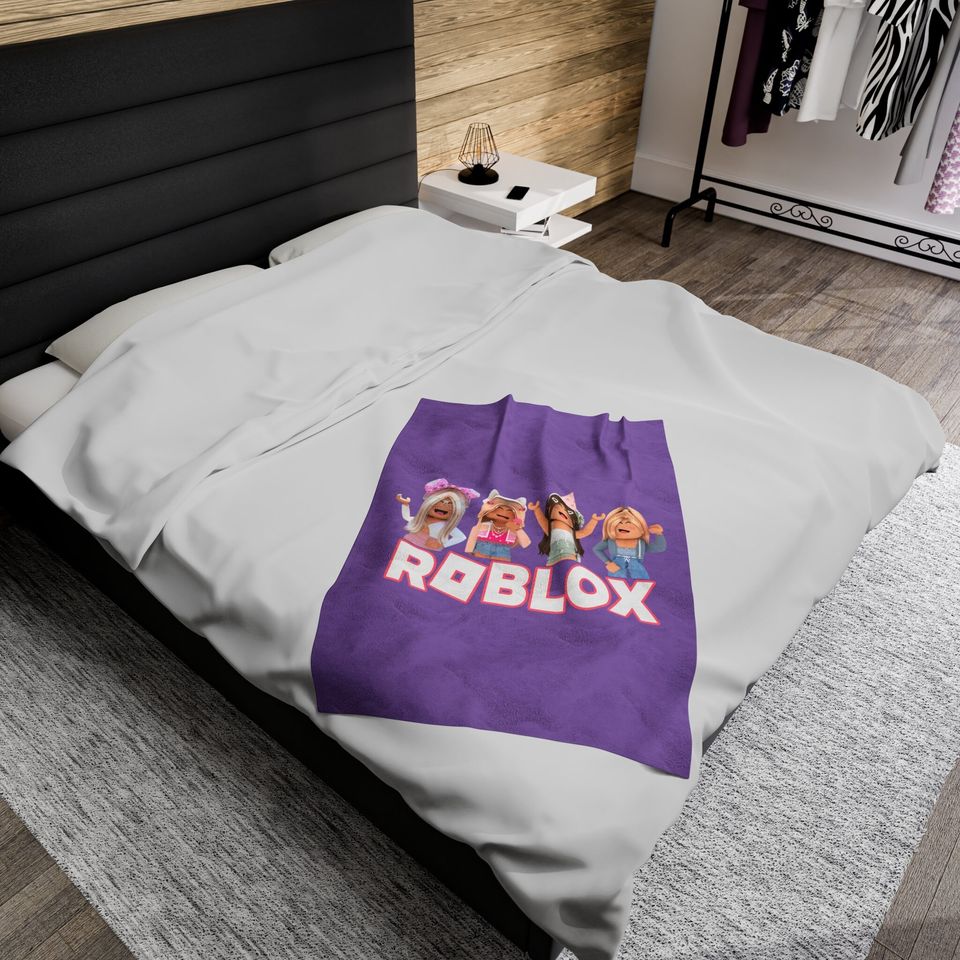 Girls Roblox Plush Blanket PERSONALIZABLE