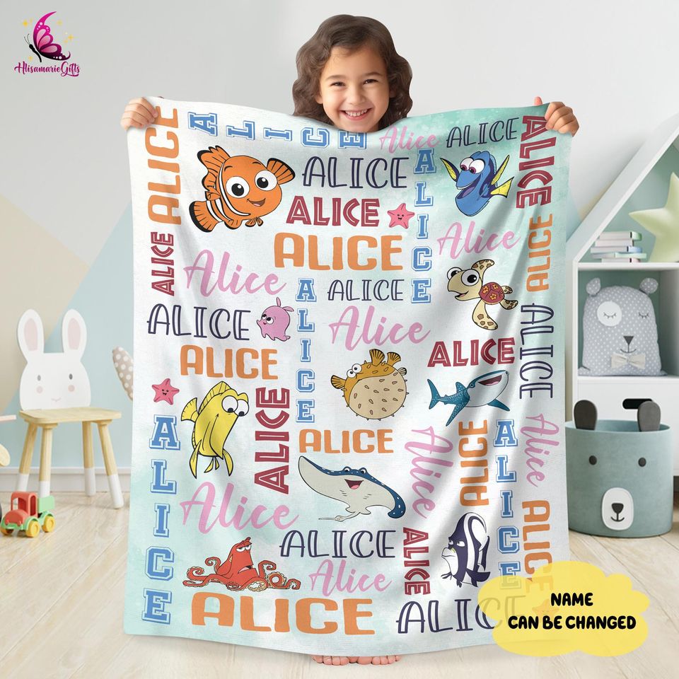 Personalized Finding Nemo Fleece Blanket, Disneyland Finding Nemo Blanket