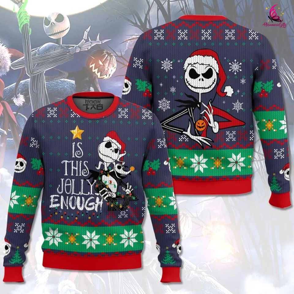 Jack Skellington Ugly Christmas Sweater, Nightmare Before Christmas Sweater