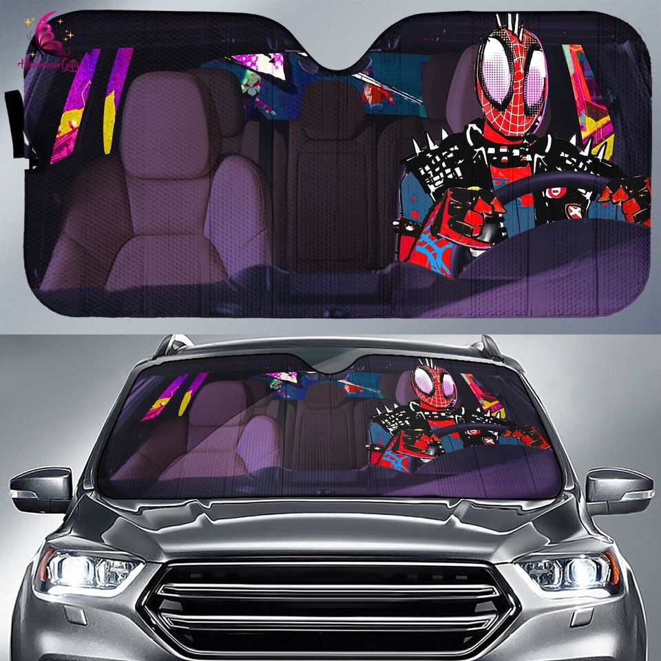 Spider-Punk Car Sunshade, Spider Man Across The Spider-Verse