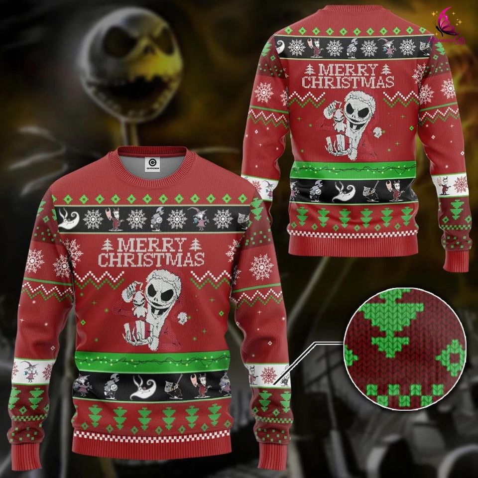 Jack Skellington Ugly Christmas Sweater, Nightmare Before Christmas Sweater