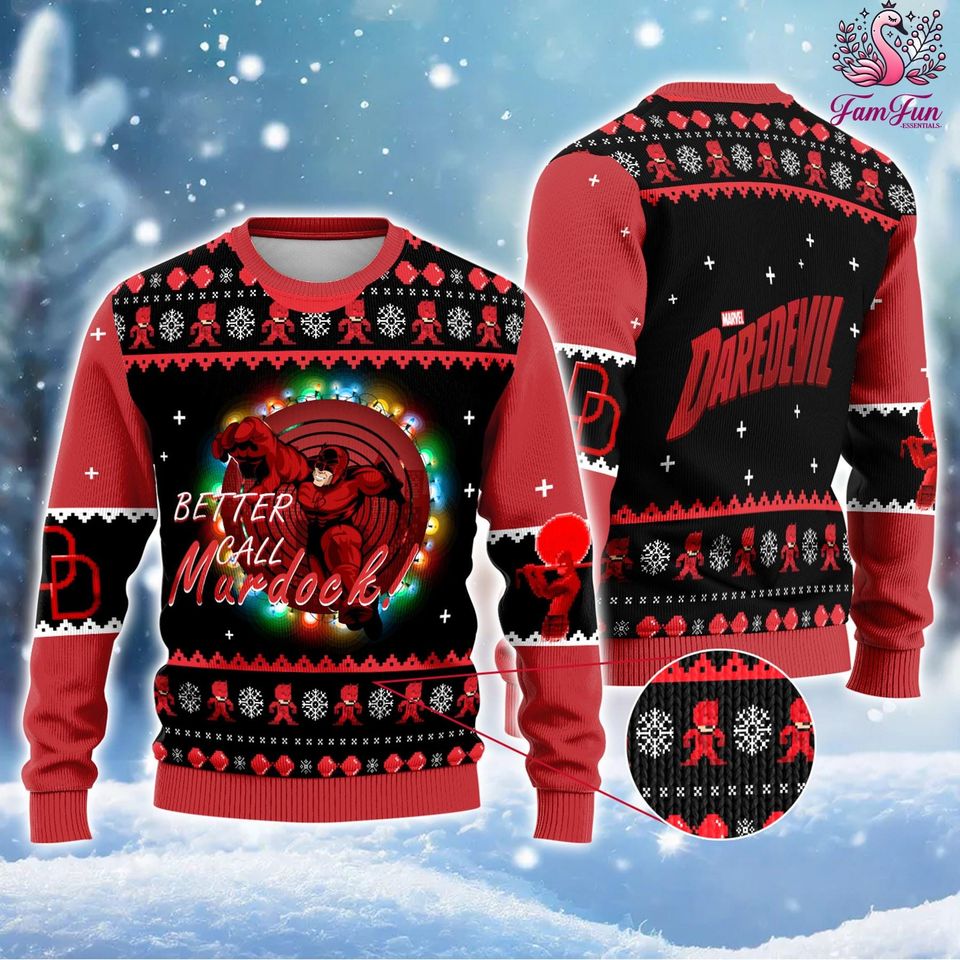 Better Call Murdock Daredevil Ugly Christmas Sweatshirt | Daredevil Ugly Sweater