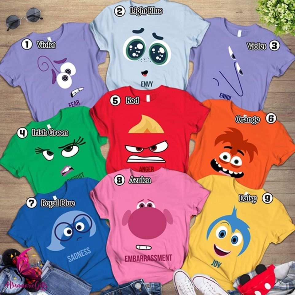 Inside Out Characters Costume Shirts, Inside Out Group Shirts