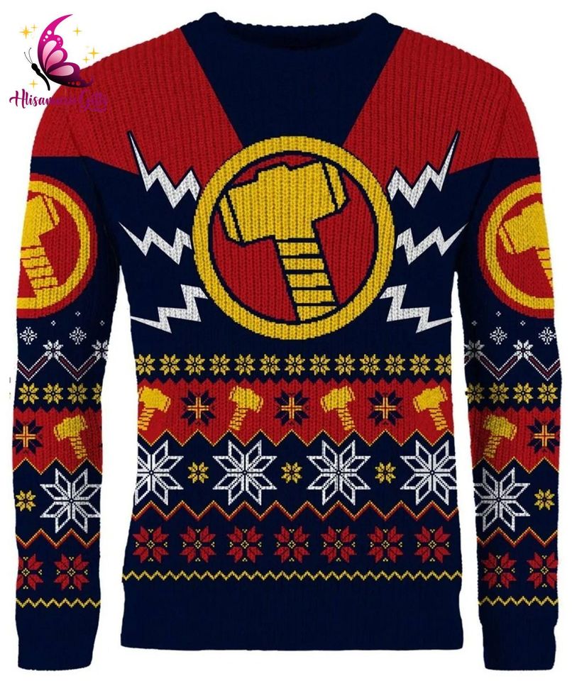 Thor Avengers Merry Ugly Sweater, Thor Christmas Sweatshirt