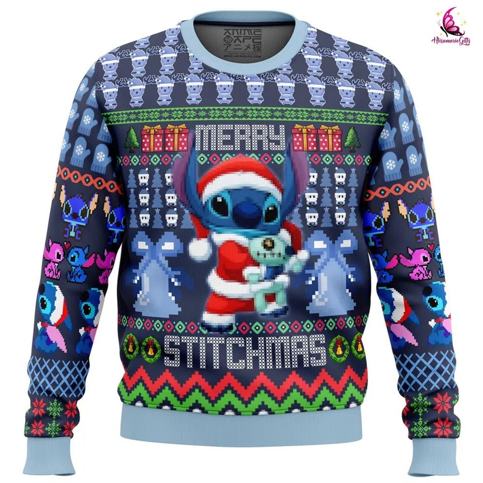 Merry Stitchmas Ugly Christmas Sweater, Stitch Christmas Sweater