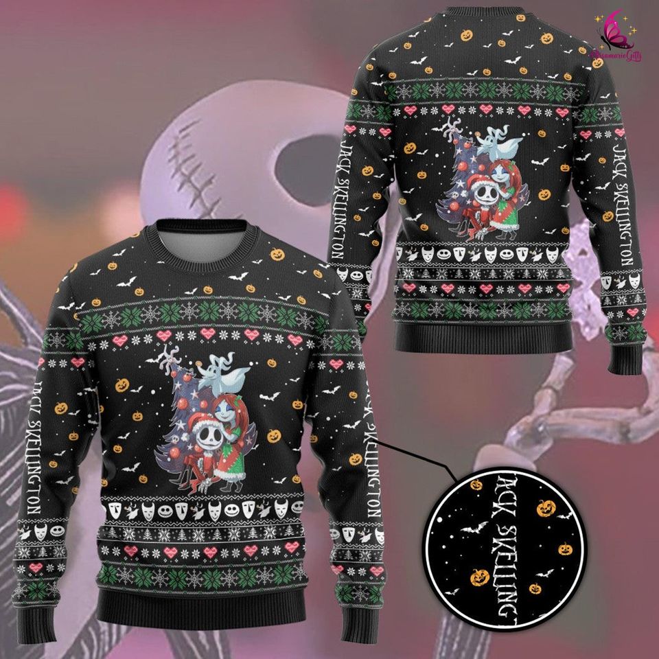 Jack Skellington Ugly Christmas Sweater, Nightmare Before Christmas Sweater