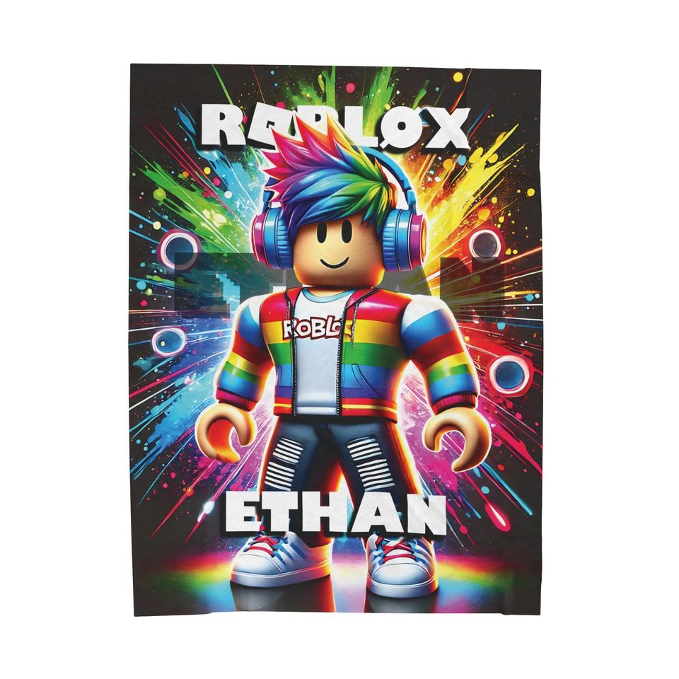 Personalized ROBLOX Fleece Blanket, Perfect for Game Fans