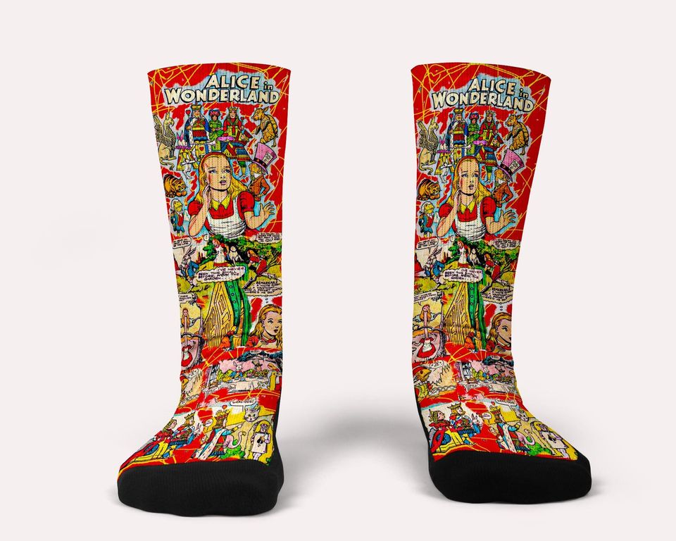 Vintage Alice in Wonderland -Custom Socks