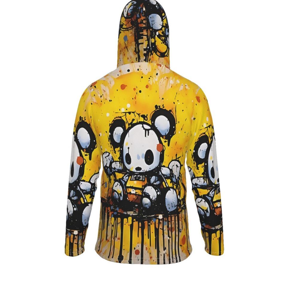 Teddy Splatter Pullover Hoodie With Mask