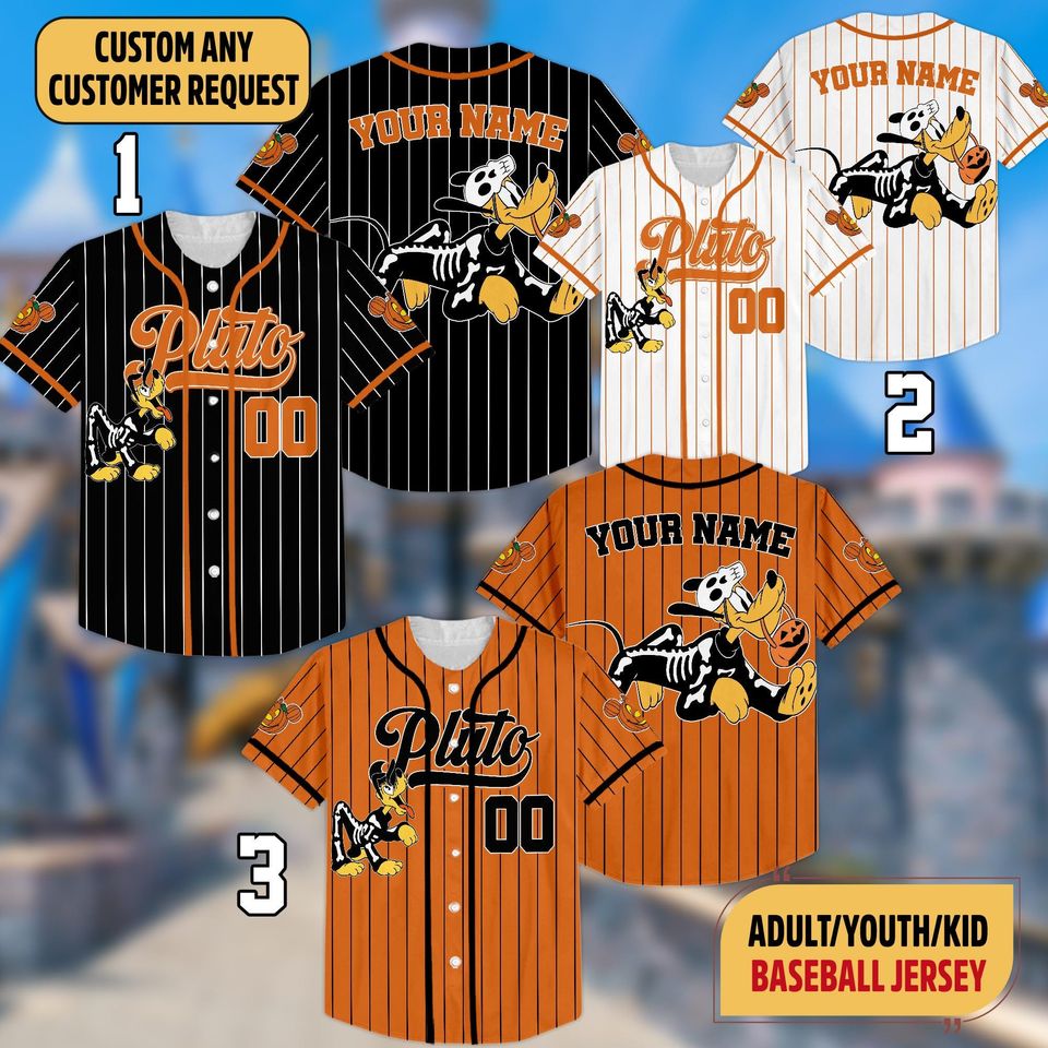 Custom Pluto Halloween Collection Simple Baseball Jersey