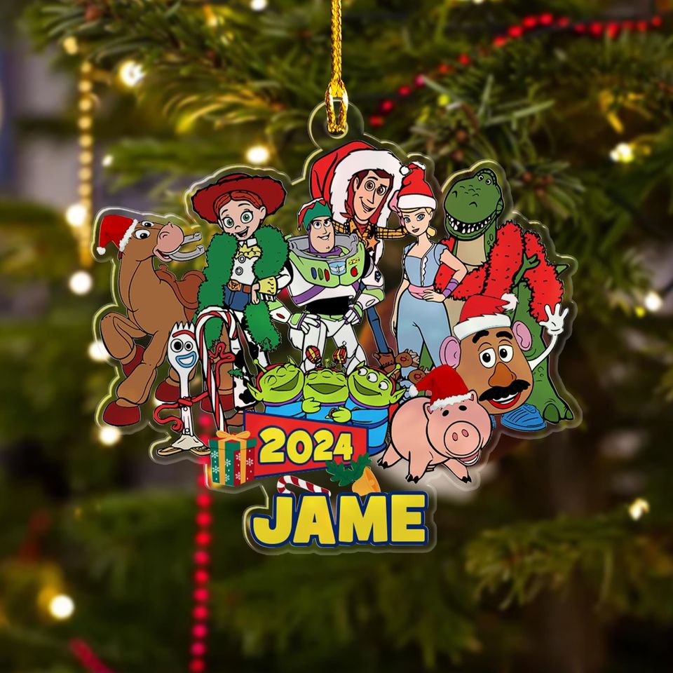 Personalized Toy Story Christmas Ornament, Funny Toy Character Customized 2024 Christmas Tree Decor, Movie Character Xmas Gift For Kid