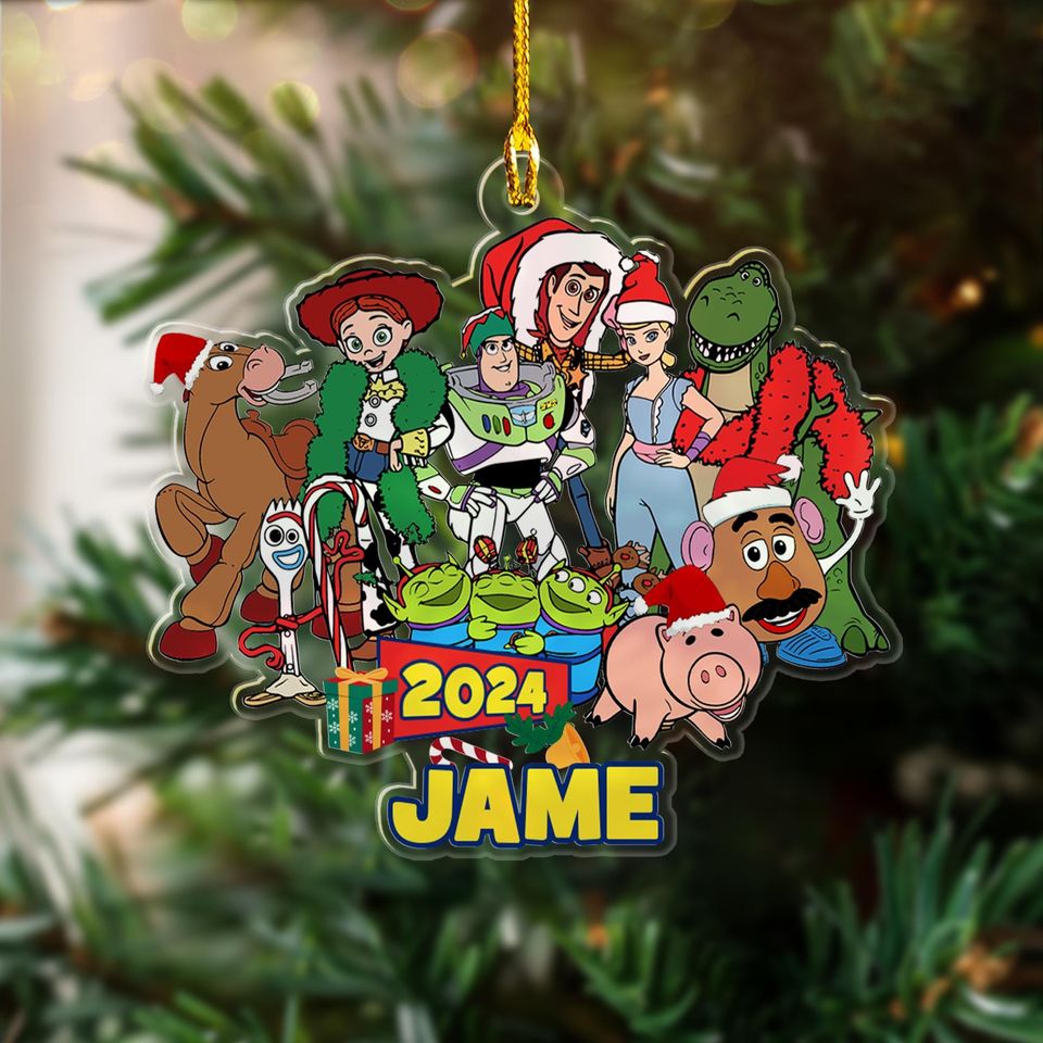 Personalized Toy Story Christmas Ornament, Funny Toy Character Customized 2024 Christmas Tree Decor, Movie Character Xmas Gift For Kid