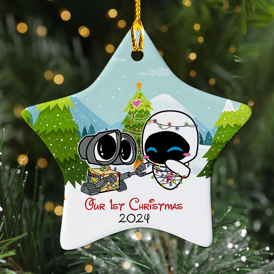Personalized Love Robot Christmas Ornament, Robot Family Customized 2024 Christmas Tree Decor, Robot Couple Love Christmas Gift For Love