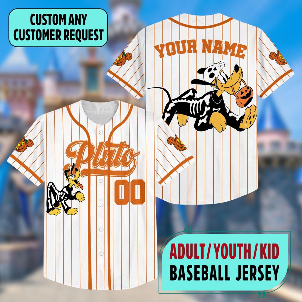Custom Pluto Halloween Collection Simple Baseball Jersey