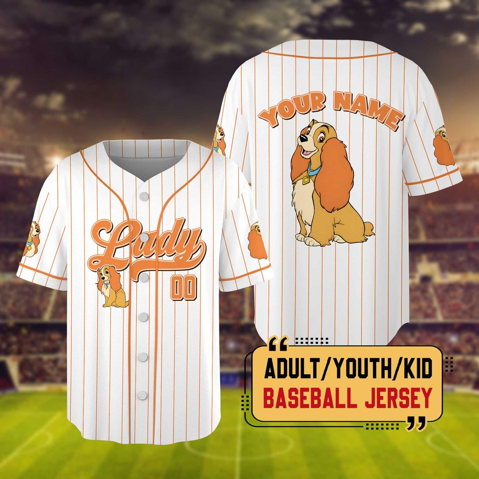 Personalized Lady And The Tramp Baseball Jersey, Custom Lady And The Tramp Jersey