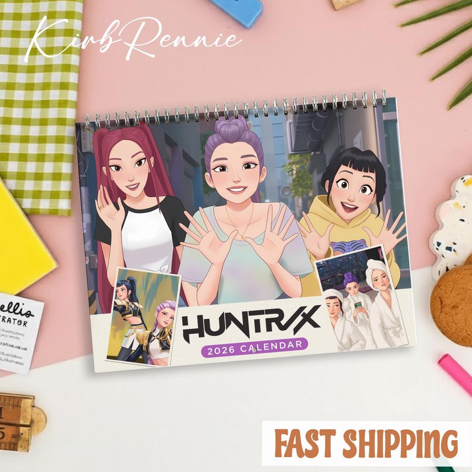 Kpop Demon Hunter Wall 2026 Calendar, Huntrix Sajaboys Calendar