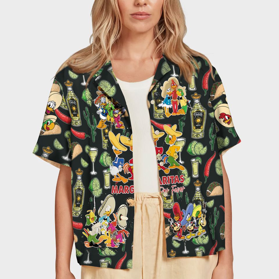 Three Caballeros Hawaiian Shirt, Disney Vintage Shirt