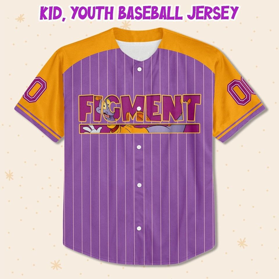 Personalized Figment Disney Baseball Jersey, Disney Jersey