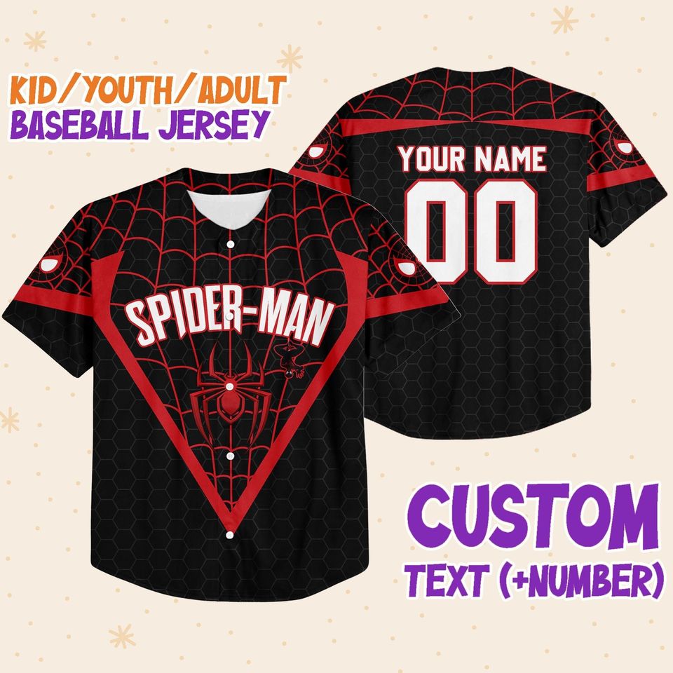 Personalize Spiderman Miles Morales Symbol Black Red