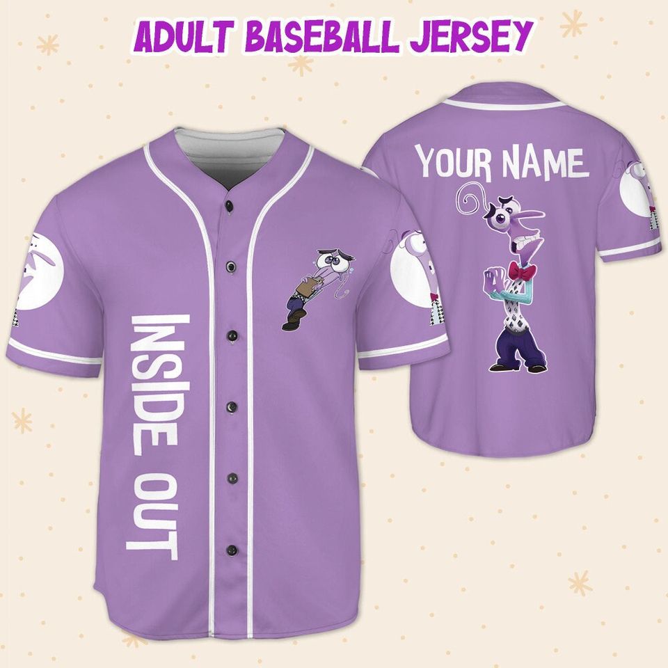 Personalized Disney Inside Out Fear Violet, Disneyland Baseball Jersey
