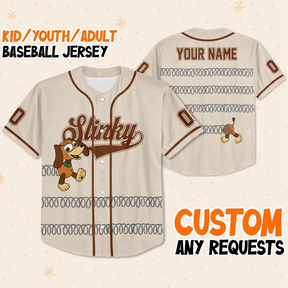 Custom Slinky Dog Toy Story, Custom Kid Youth Adult Disney Jersey Vintage
