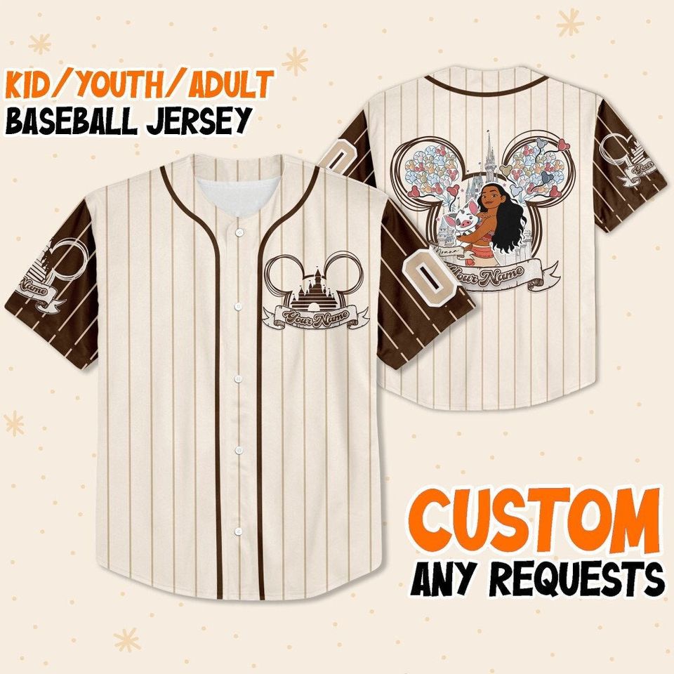 Personalized Disney Moana Baseball Jersey