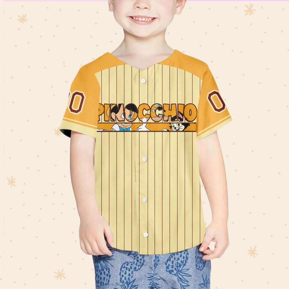 Personalized Pinocchio Disney Baseball Jersey, Disney Jersey