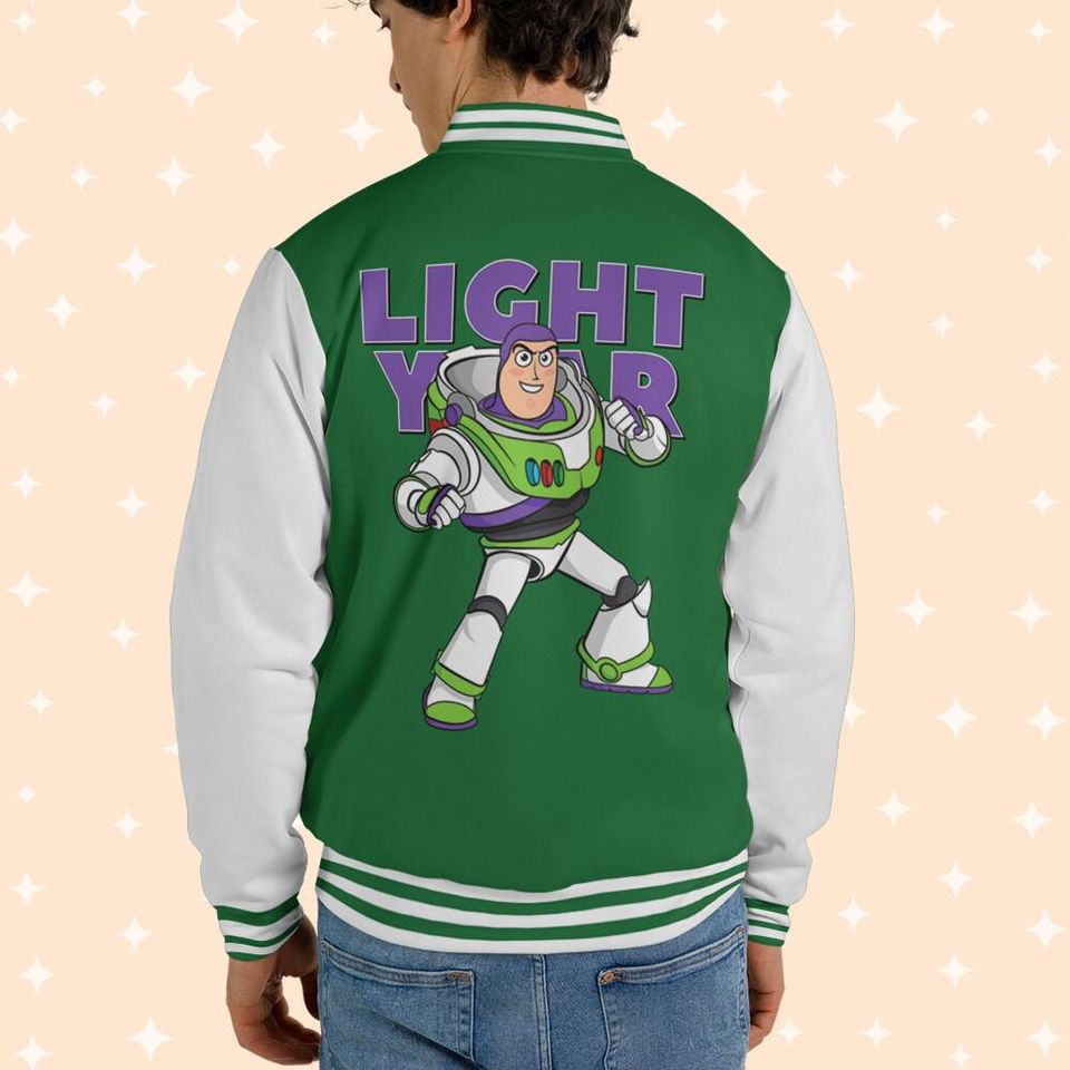 Personalize Toy Story Buzz Lightyear Green Color, Varsity Jacket, Personalized Disney