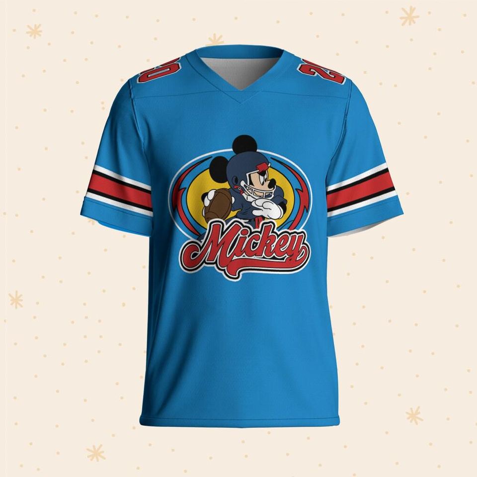 Personalized Disney Mickey Mouse Playing Sport Blue, Magic Kingdom Cartoon Characters 3D T-Shirt