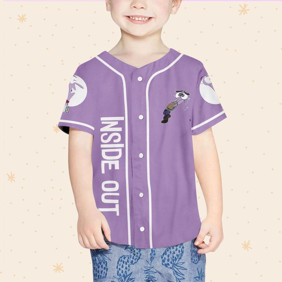 Personalized Disney Inside Out Fear Violet, Disneyland Baseball Jersey