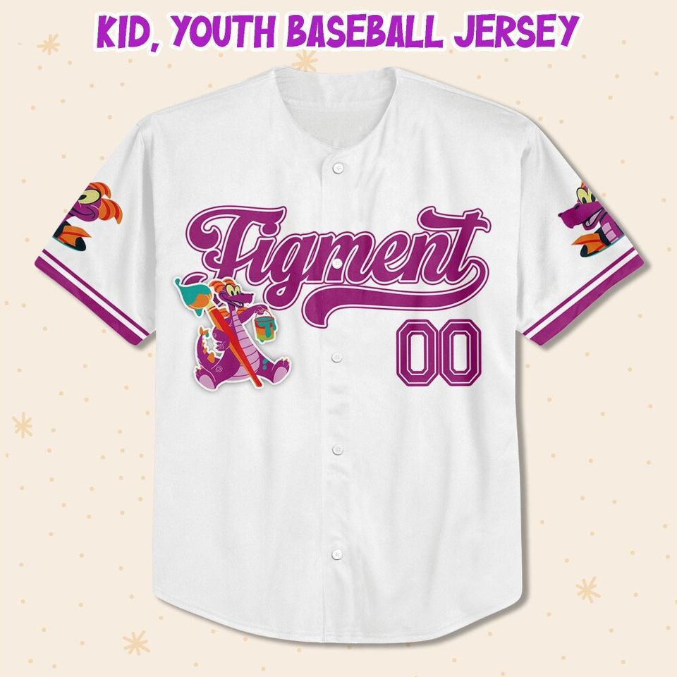 Personalized Figment Disney Baseball Jersey, Disney Jersey