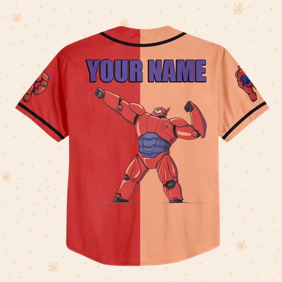 Personalized Disney Big Hero 6 BayMax Strong Baseball Jersey