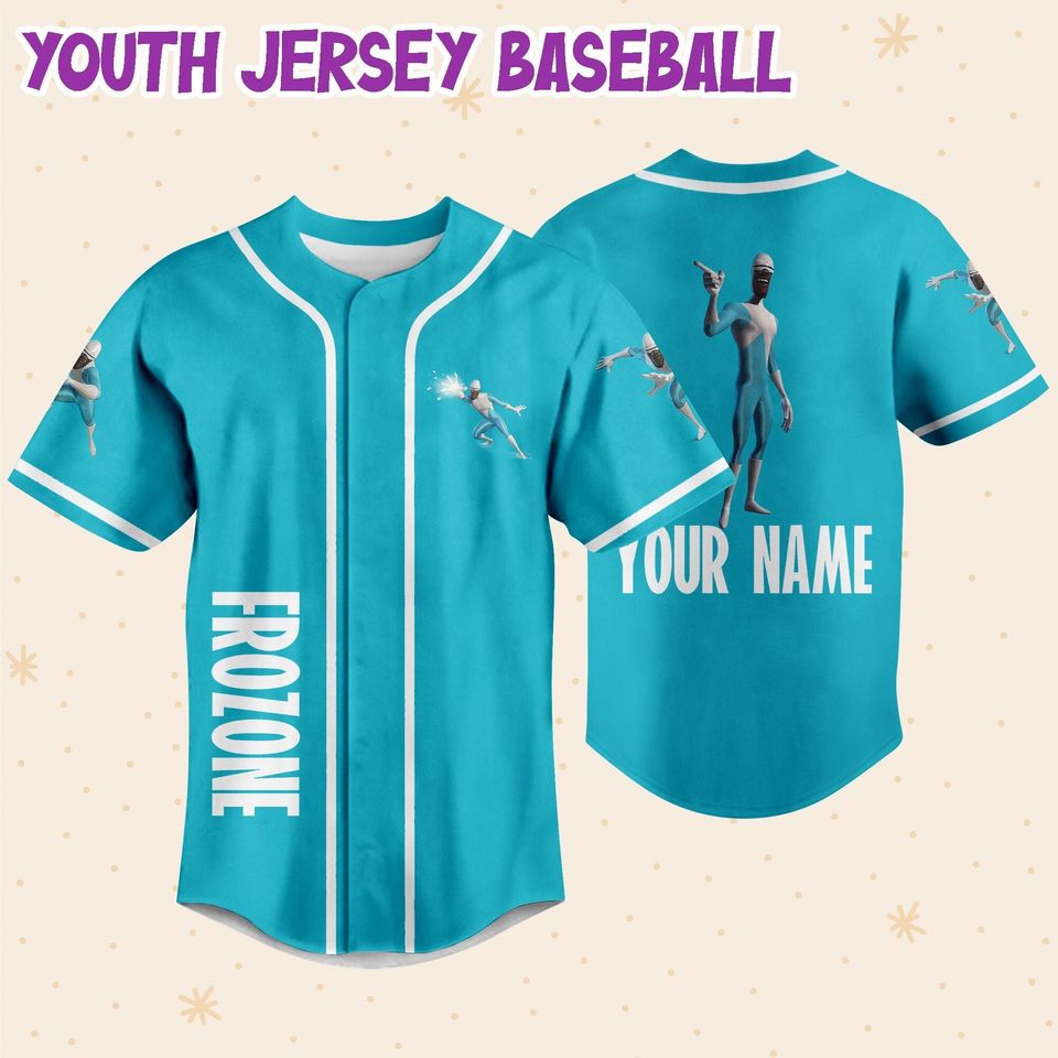Personalized Disney The Incredibles Frozone Custom 3D Disney Baseball Jersey